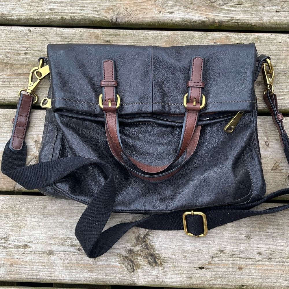Fossil Explorer Fold-Over Tote Crossbody Bag